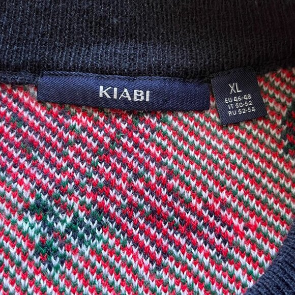 Kiabi Christmas Sweater Mens XL Navy Blue Christmas Candy Cane Festive Pullover - Picture 3 of 6